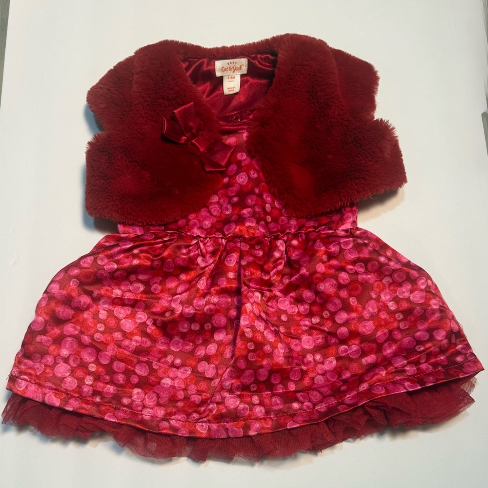 Cat & Jack Red and Pink Polka Dot Dress